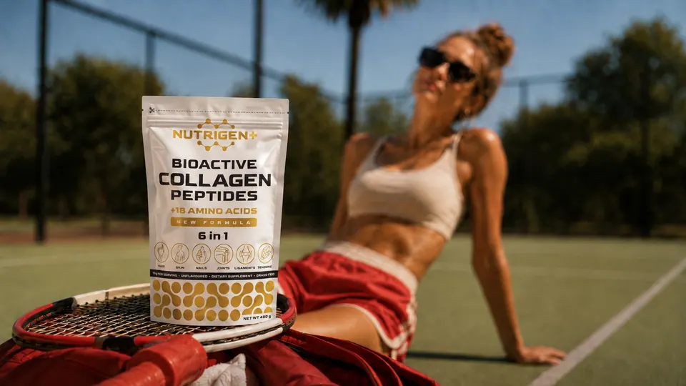 Опаковка NutriGen+ до тенис ракета, с жена на корта